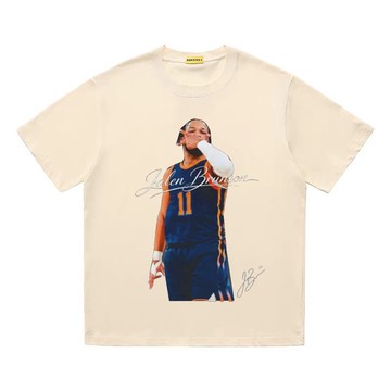 杰倫·布朗森 紐約尼克斯 NBA縂冠軍馬刺對尼克水洗短T 美式 水洗 短袖t恤 純棉t恤