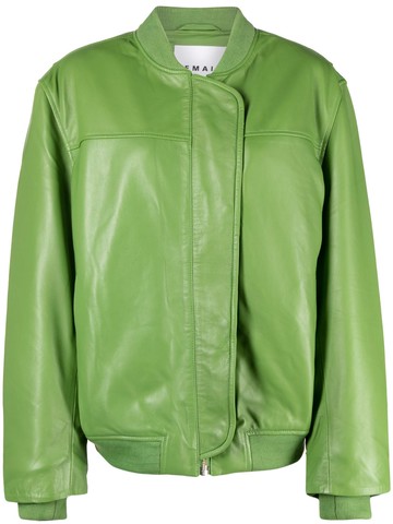 REMAIN - baseball-collar sheepskin jacket - women - Sheepskin/Polyester - 36 - Green