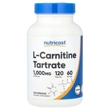 Nutricost, L-肉鹼酒石酸鹽，1000 毫克，120 粒膠囊（每粒膠囊 500 毫克）