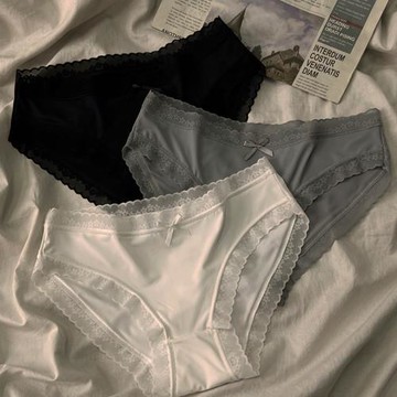 無痕冰絲內褲女夏季薄款少女生中腰三角大碼純棉檔抗菌性感一片式