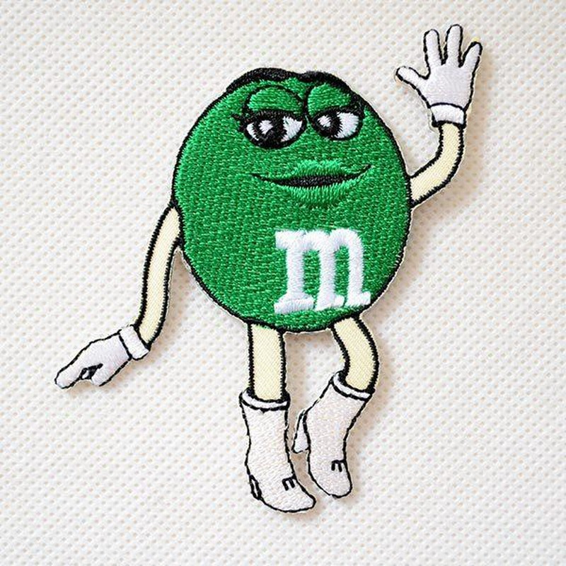 ワッペン M&M's エムアンドエムズ チョコレート(グリーン) 名前 作り方