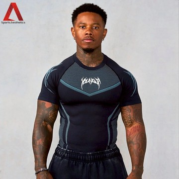 男式肌肉健身運動衫 彈力 速乾 透氣 耐磨 YOUNG AL 健身房 跑步 訓練 現貨