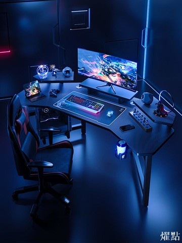 APP下單享點數9% 飛機電競桌臺式電腦桌椅套裝家用臥室網紅直播游戲桌子工作臺書桌