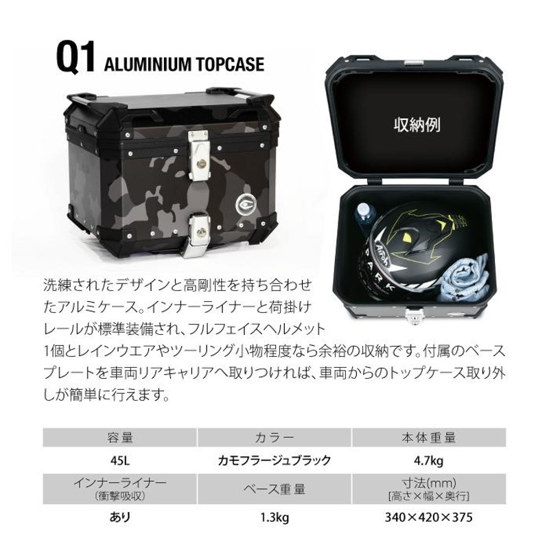 直送品 COOCASE Q1 カモフラージュブラック クーケース アルミトップ