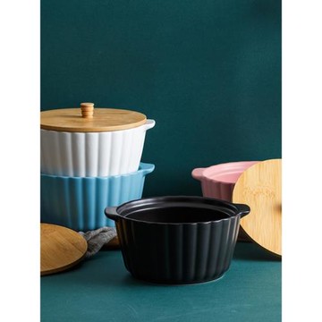 北歐風雙耳泡面碗個性陶瓷家用大號碗創意湯碗拉面碗烘焙碗