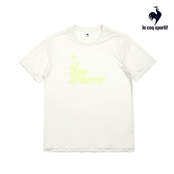 【LE COQ SPORTIF 法國公雞】男款米白色短袖T恤LWV21501
