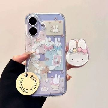 呆呆萌萌米菲兔 可愛支架 磁吸手機殼iPhone 17ProMax 保護 蘋果i16 14 13 12 11 8防摔殼