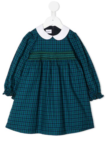 Familiar - check-print long-sleeve dress - kids - Cotton/TENCEL™ - 5 yrs - Blue