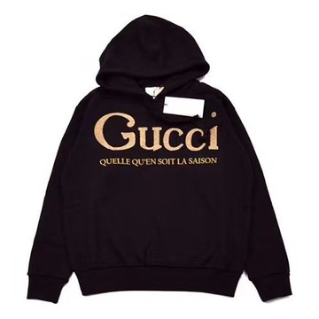(WMNS) Gucci Gold Logo autumn Black