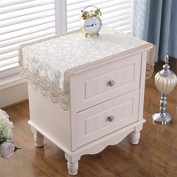 床頭柜蓋布歐式立式空調電視防塵罩G蕾絲臥室長方形蓋巾方巾斗柜