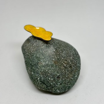 香道/燻香座/香錐座/ 雲起石(黃色琺瑯款)青冶金工手作的詩單品