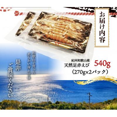 ふるさと納税 紀美野町 紀州和歌山産天然足赤えび540g(270g×2パック)　化粧箱入