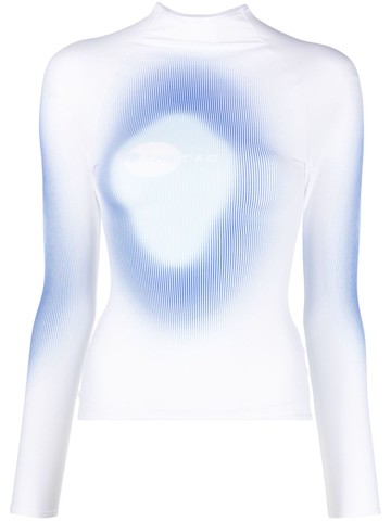 Chet Lo - faded-effect print top - women - Elastane/Recycled Polyamide - S - White