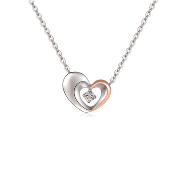 隨心炸裂 鑽石K金白鋼 項鍊