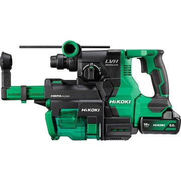 HiKOKI 18V無刷四溝三用溝鎚鑽(附集塵器) 26mm (雙電) DH1826DA