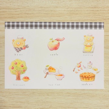 愛蘋果的熊明信片 2 件套