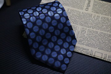 藍色波點真絲商務領帶紳士裝西服百搭神器
