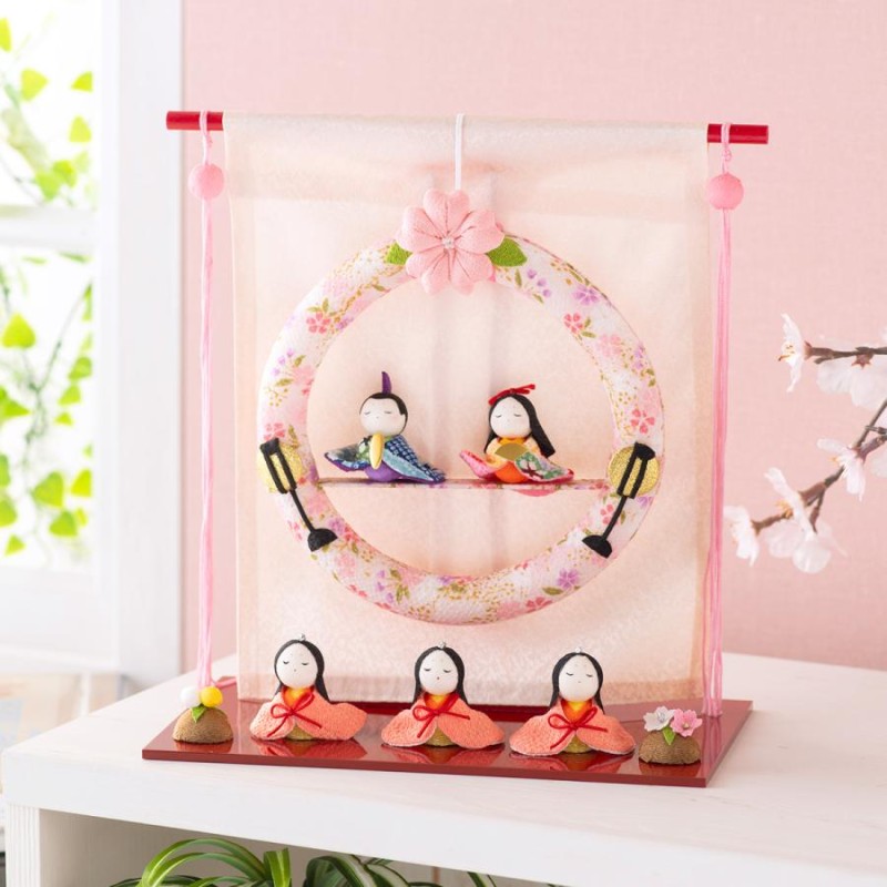 【現品のみ　なんて可愛いお雛様リース】　シーグラスアート 現品のみなんて可愛いお雛様リース】シーグラスアート