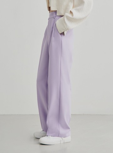 不對稱腰頭西裝寬褲