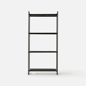 四層烤漆置物架 寬57.5x深34x高124.5公分 黑 黑耐重級荷重單層12公斤 書架 收納架 電器架 置物架