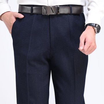 中老年男褲春秋款冬季厚款中年人休閑長褲西褲高腰寬松老人爸爸裝