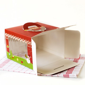 【嚴選SHOP】6吋8吋 聖誕奶油蛋糕盒包裝盒 聖誕蛋糕盒 慕斯盒 紙盒 裝飾蛋糕盒 甜點手提盒 聖誕節包材【X107】