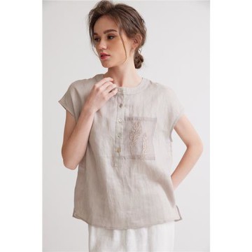 QWI法式100%亞麻上衣1入(XL2XL)