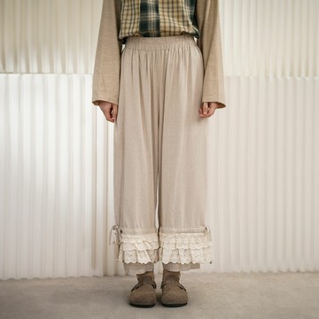 甜美多層蕾絲長褲416004