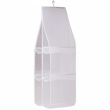 懸掛式包包分格防塵掛袋 三層六格 尼龍網紗 鐵架  35 x 30 x 93cm  1個  1入