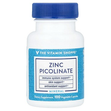The Vitamin Shoppe, 吡啶甲酸鋅，100 粒素食膠囊（每粒膠囊 22 毫克）