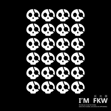反光屋FKW 可愛骷髏 骷髏 反光貼紙 DIY 高亮度防水耐曬 個性化 防水耐曬高亮度 行李箱 手機 車身車側