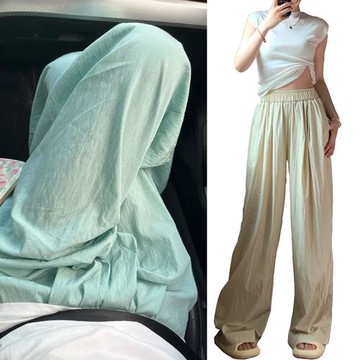 冰絲山本褲女夏褶皺今年流行的薄款包漿褲寬松垂感透氣舒適空調褲