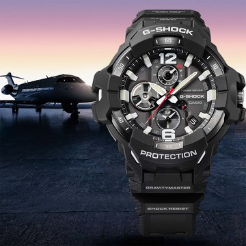 CASIO 卡西歐 G-SHOCK MASTER OF G 專業航空錶 太陽能藍芽飛行錶(GR-B300-1A)