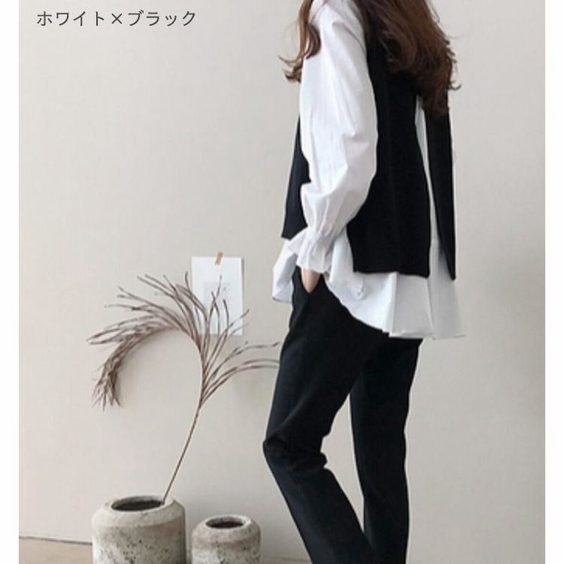 ブラウス シャツ ショートベスト レディース STYLEMIXER ブラウス シャツ フォルムショートベスト レディース