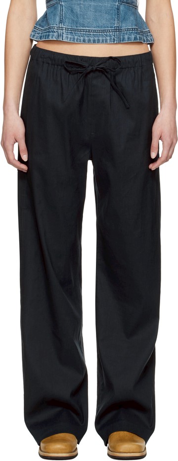 rag & bone 海军蓝 Logan Linen-Blend Beach 长裤