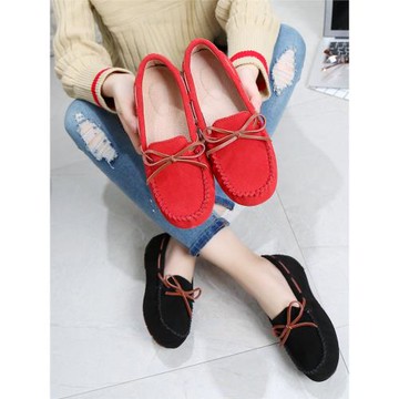 2025新款真皮豆豆鞋女春秋季平底單鞋一腳蹬懶人鞋百搭孕婦媽媽鞋