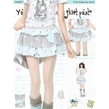 藍鬼公園Languid Park輕亞風星星半身裙女夏季蓬蓬蛋糕裙短裙裙子
