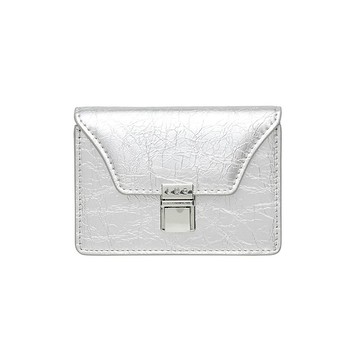 Modic 釦飾三層風琴式卡夾 銀色