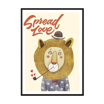 散播歡樂散播愛 掛畫  70 x 50cm  散播歡樂散播愛 黑框