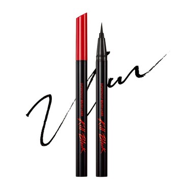 珂莉奧 新魅黑防水柔順眼線液 超激細紅蓋版01完美黑