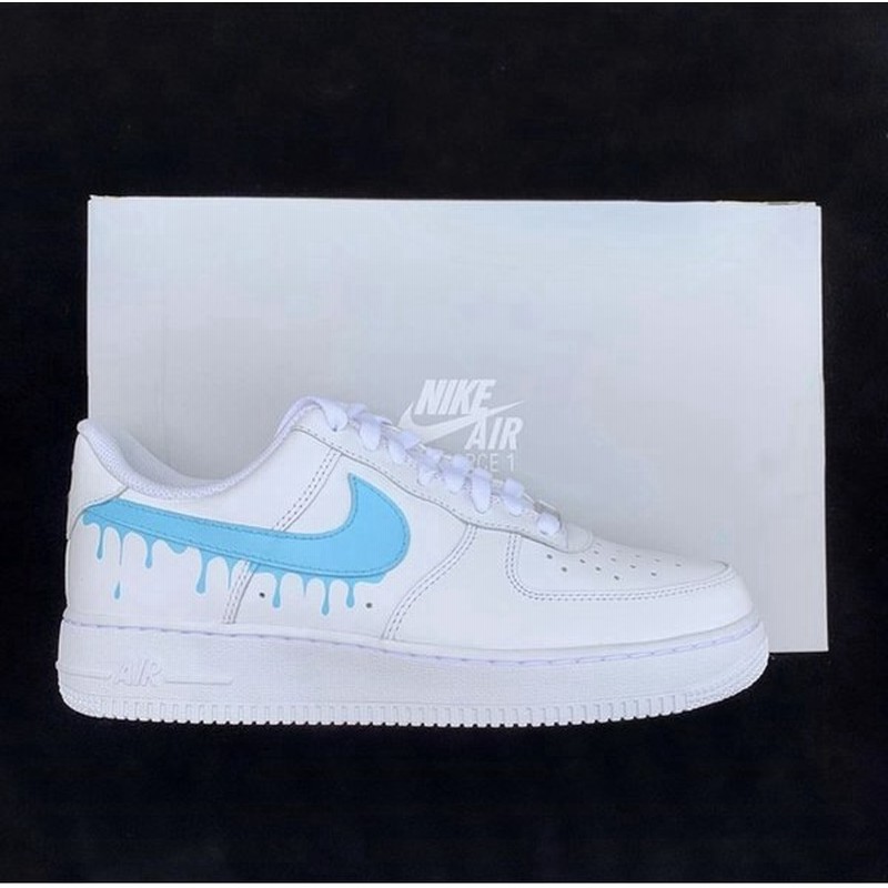 ナイキ Nike エアフォース 1 Air Force 1 エアフォースワン ペールブルー ドリップ カスタム メンズ レディース スニーカー 通販 Lineポイント最大0 5 Get Lineショッピング