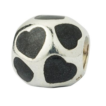 【下殺三折】Pandora 潘朵拉 愛心塘瓷墜-黑色