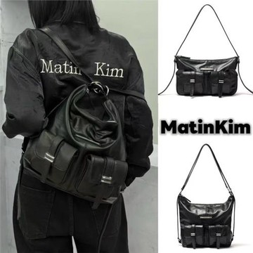 韓國小眾新Matin Kim雙口機車肩腋托特多功能雙肩包