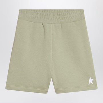 Sage green shorts in cotton blend