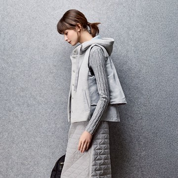 鋪棉層次連帽背心