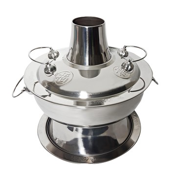 橘之屋 酸菜白肉火鍋 分體式設計 簡易拆裝 煙囪加厚 底座加厚支撐 銀色  32cm  1個