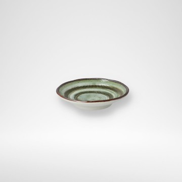 超輕量豆皿 美濃燒 karu：ecle 綠飛鉋紋 9CM NITORI宜得利家居