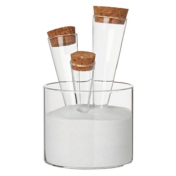 rader 錐形沙座玻璃調味罐組  1套  1個大調味罐 + 1個中調味罐 + 1個小調味罐 + 1個玻璃碗 + 1袋白沙