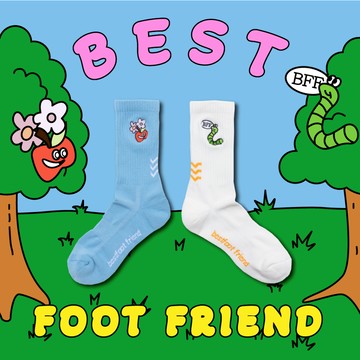【逢甲 FUZZY】Best Foot Friend Apple & Worm 蘋果與蟲 BFF 襪子 BF23019
