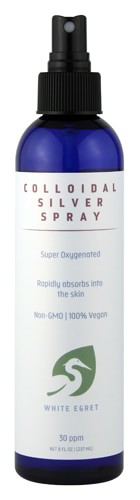 White Egret Colloidal Silver Spray 30 ppm - 8 fl oz
